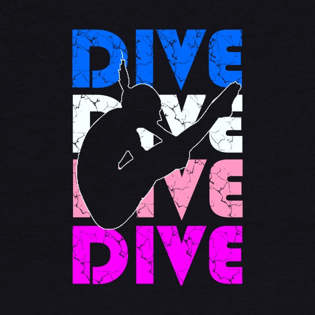 Girls Dive Pink Springboard High Diving Gift by Bezra